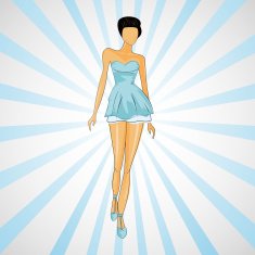 Vector sketch girl in fashion clothes eps N5