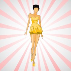 Vector sketch girl in fashion clothes eps N6
