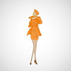 Vector sketch girl in fashion clothes eps N7
