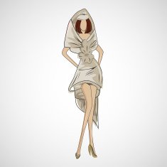Vector sketch girl in fashion clothes eps N11