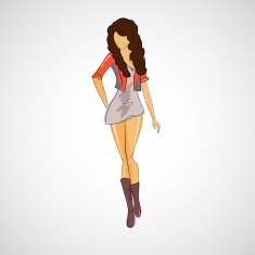 Vector sketch girl in fashion clothes eps N15