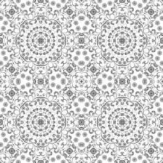 Seamless Outline Floral Pattern N5