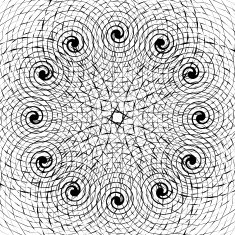 Black and White Abstract Psychedelic Art Background Vector Illu N8