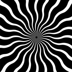 Black and White Abstract Psychedelic Art Background Vector Illu N12