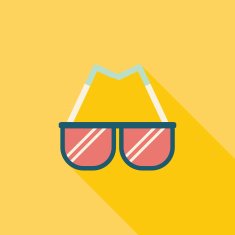 Sunglasses flat icon with long shadow N20