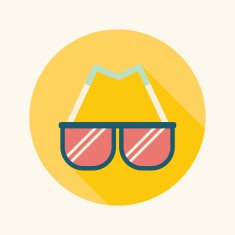 Sunglasses flat icon with long shadow N22