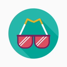Sunglasses flat icon with long shadow N23