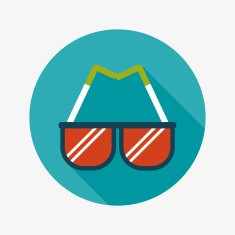 Sunglasses flat icon with long shadow N24