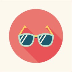 Sunglasses flat icon with long shadow N25
