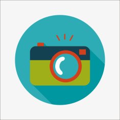 camera flat icon with long shadow N30