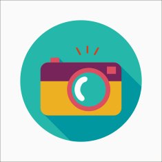camera flat icon with long shadow N31