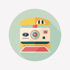 camera flat icon with long shadow N34