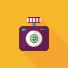 camera flat icon with long shadow N40