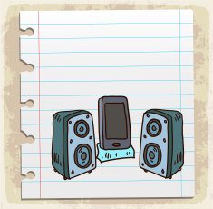 Cartoon music phone illustration N2