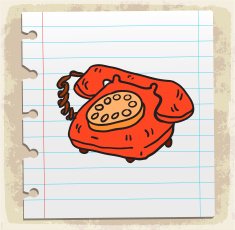 Cartoon old phone illustration N2