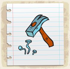 Cartoon hammer illustration N2