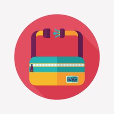 travel bag flat icon with long shadow N5