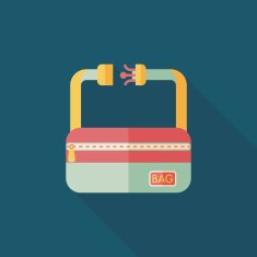 travel bag flat icon with long shadow N6