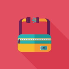 travel bag flat icon with long shadow N7
