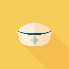nurse hat flat icon with long shadow N5