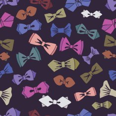 Bow tie seamless pattern Cool colors Vector