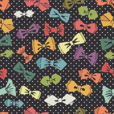 Bow tie seamless pattern Polka dot background Vector