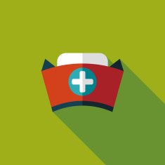 nurse hat flat icon with long shadow N7