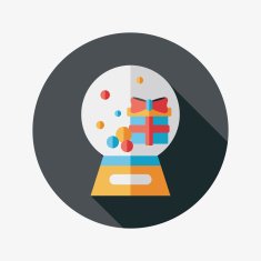 snow globe and gifts flat icon with long shadow eps10 N25