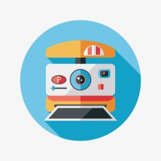 camera flat icon with long shadow N42
