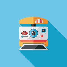 camera flat icon with long shadow N44