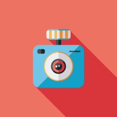 camera flat icon with long shadow N47
