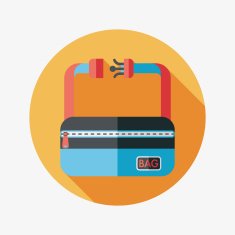 travel bag flat icon with long shadow N8