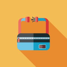 travel bag flat icon with long shadow N9