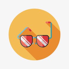 Sunglasses flat icon with long shadow N30