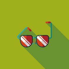 Sunglasses flat icon with long shadow N31