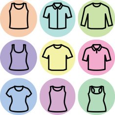 Set of t-shirts icon vector N3