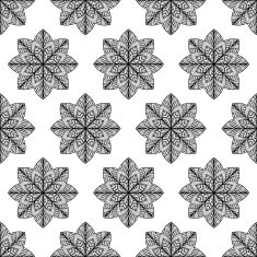 Seamless pattern with flower silhouettes N4