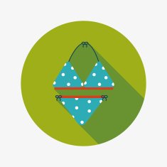 Swimming suit flat icon with long shadow N21