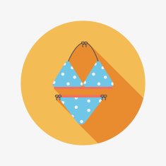 Swimming suit flat icon with long shadow N22
