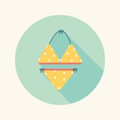 Swimming suit flat icon with long shadow N23
