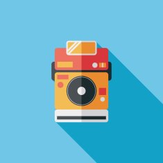 camera flat icon with long shadow eps10 N14