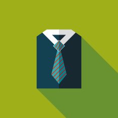 business shirt and tie flat icon with long shadow eps10 N18