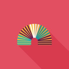 Rainbow spiral flat icon with long shadow eps10 N4