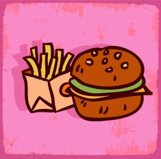 Cartoon fast food illustration N2