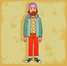 Cartoon hipster illustration N10