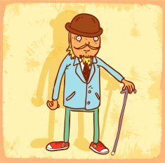 Cartoon hipster illustration N13