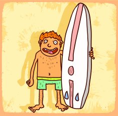 Cartoon surf illustration N2
