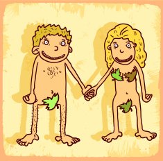 Cartoon eve adam illustration