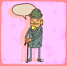 Cartoon hipster illustration N14