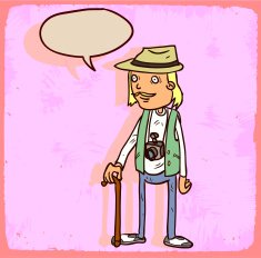 Cartoon hipster illustration N18